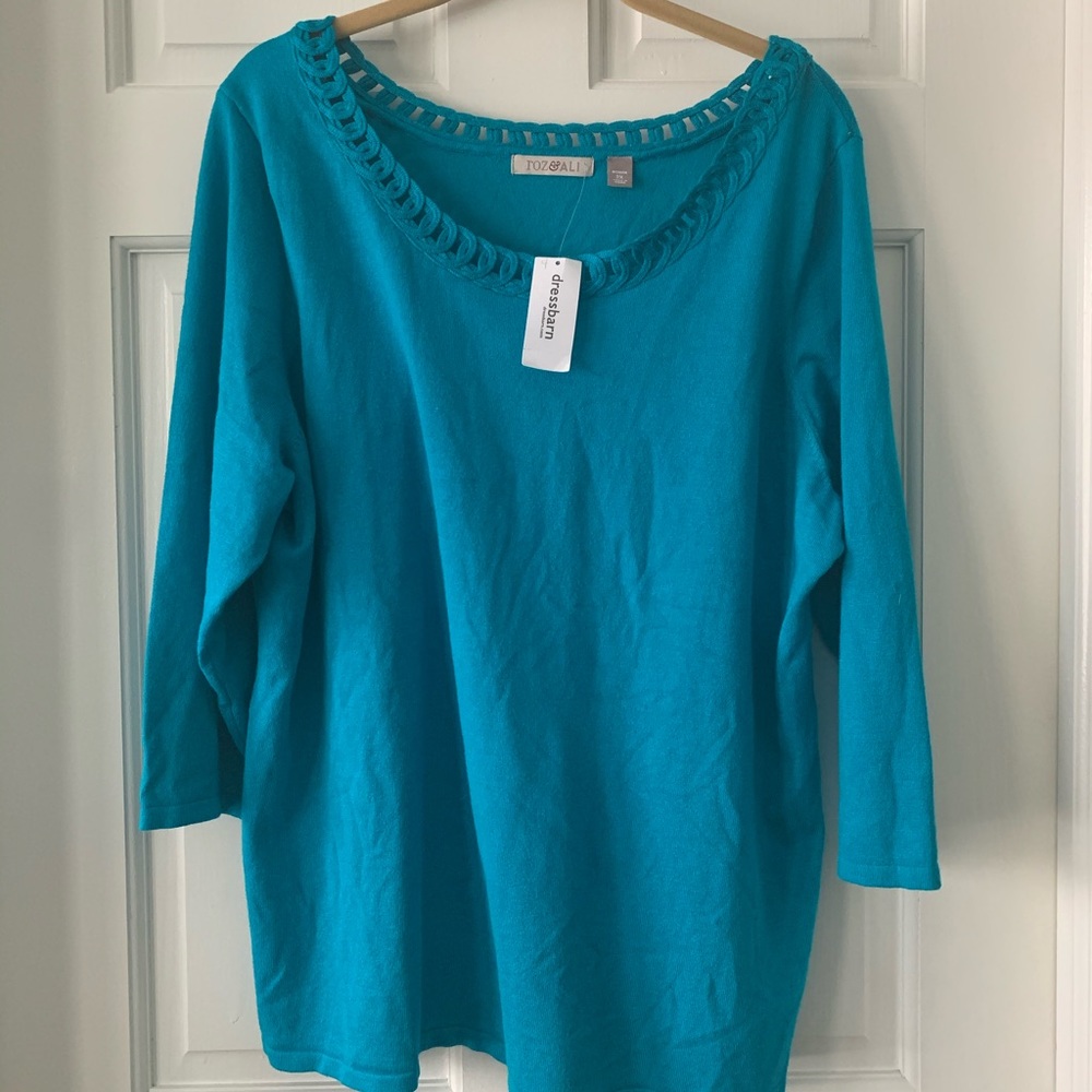 Roz & Ali teal sweater